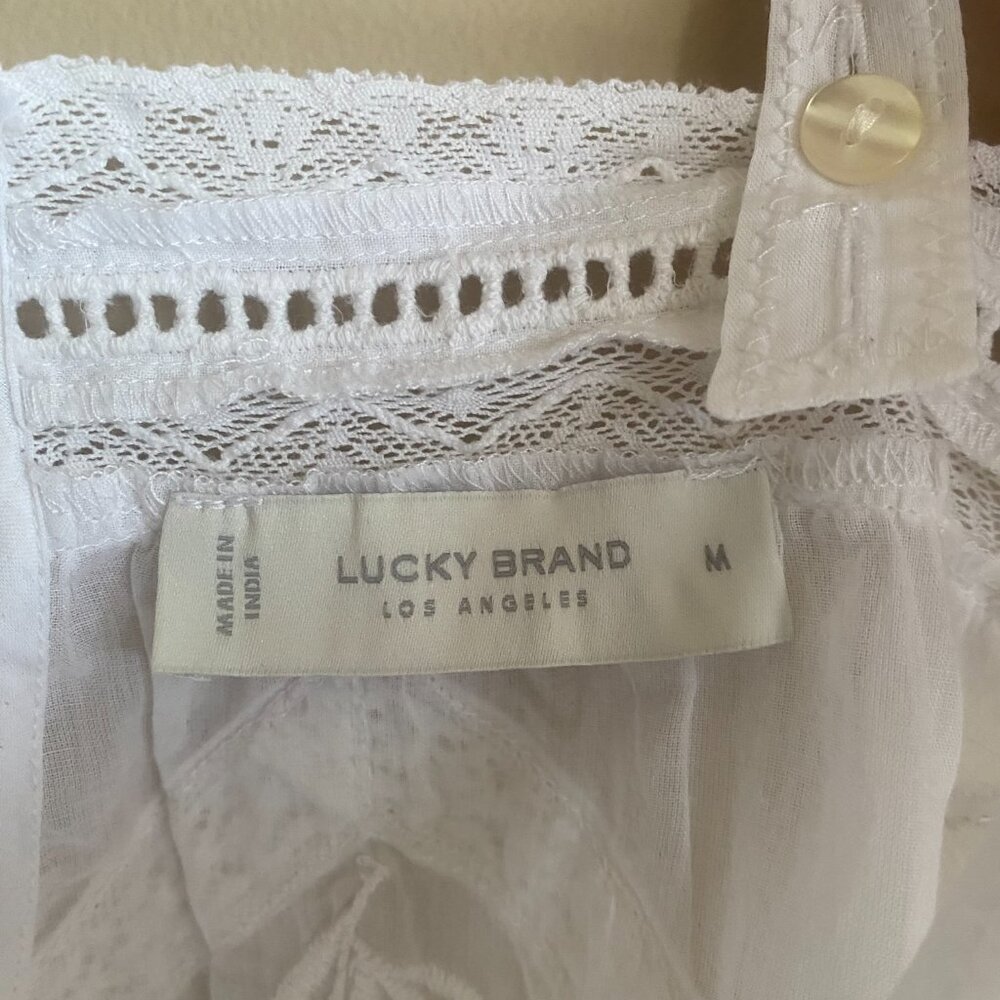 Lucky Brand 100% cotton lace camisole - size M - Picture 7 of 8